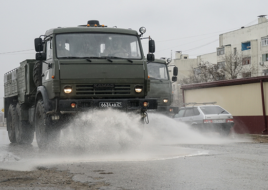 Специальная техника Йошкар-Олинского соединения РВСН привлечена к дезинфекции улиц города - «Минобороны»