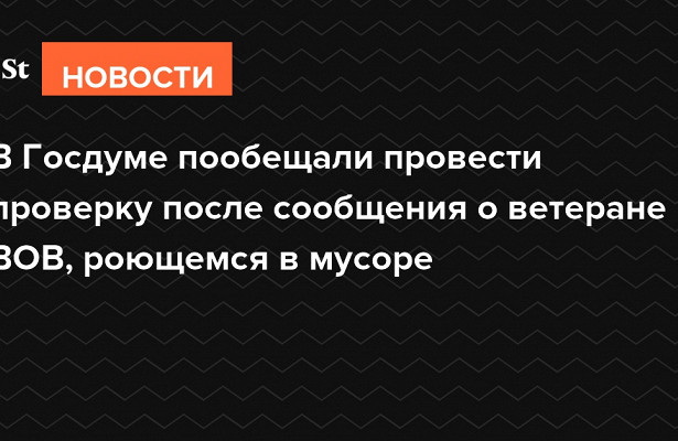 В.Госдуме пообещали провести проверку после сообщения о.ветеране ВОВ, роющемся в.мусоре&nbsp «Госдума»