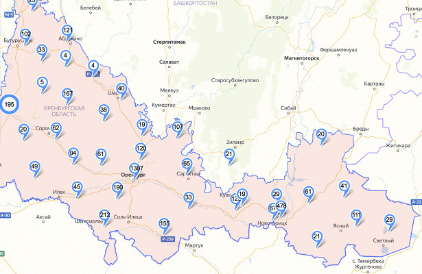 В.Оренбуржье восстановили работу интерактивной карты по.COVID-19&nbsp «Минздрав»