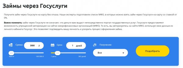 Займы через Госуслуги